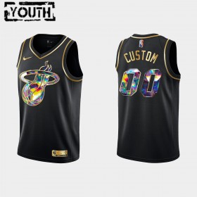 Camisetas Niños Miami Heat Personalizadas Nike 2021-22 Negro Golden Edition 75th Anniversary Diamond Swingman